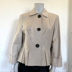 ANN KLEIN PLEATED PEPLUM BLAZER JACKET